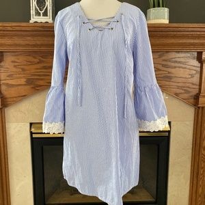 As U‎ Wish Striped Bell Sleeve Dress Sz. S